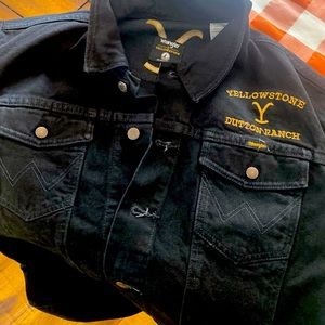 Wrangler Yellowstone Black Denim Rip Wheeler Jacket